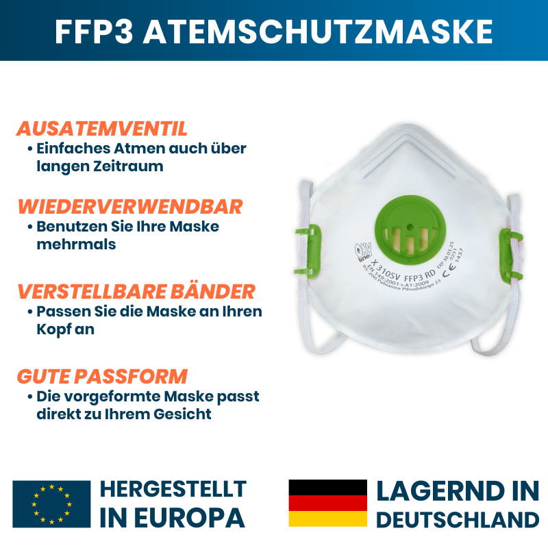 OxyLine FFP3 Atemschutzmaske X 310 SV R D